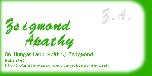 zsigmond apathy business card