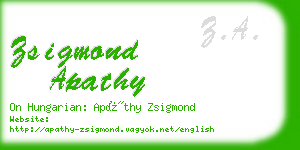 zsigmond apathy business card